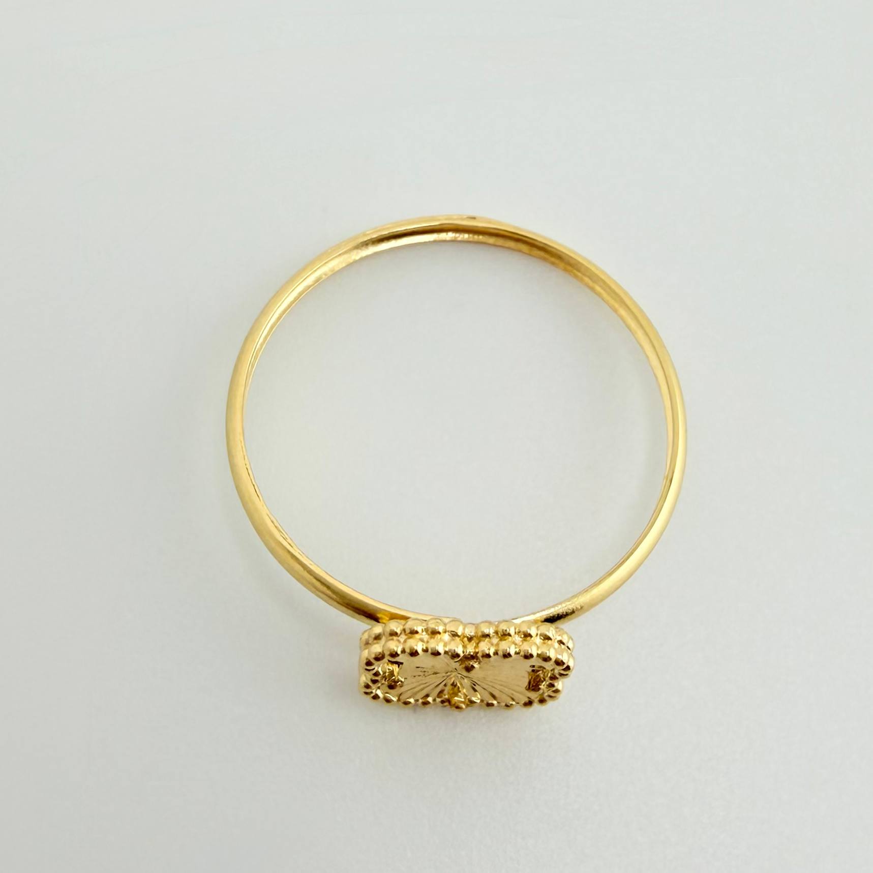 Anillo Trebol Dorado 1.1gr / T6 1/4 / Oro Amarillo Nac.Esp. 18K ©