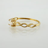 Anillo Solitario Ojos 1.05gr / T5 1/2 / Oro Amarillo 18K ©