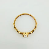 Anillo Solitario Ojos 1.1gr / T7 / Oro Amarillo 18K