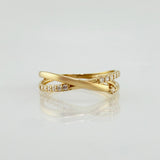 Anillo Carriles Cruzados 1.6gr / T7 1/2 / Oro Amarillo 18K
