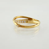 Anillo Carriles Cruzados 1.6gr / T7 1/2 / Oro Amarillo 18K