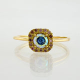 Anillo Halo Cuadrado 2.05gr / T7 3/4 / Oro Amarillo 18K ©