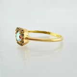 Anillo Halo Cuadrado 2.05gr / T7 3/4 / Oro Amarillo 18K ©