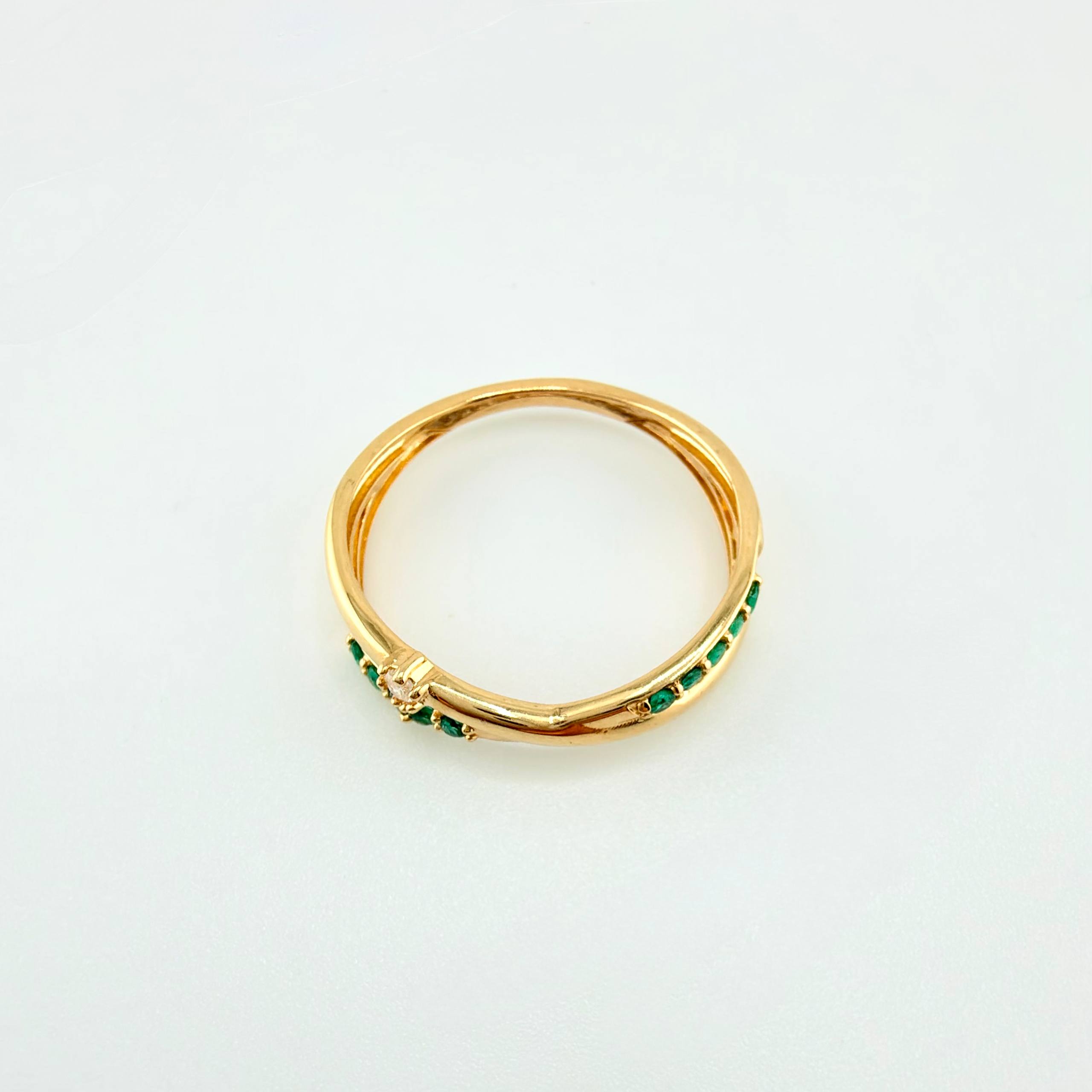 Anillo Carriles Cruzados 1.55gr / T5 3/4 / Oro Amarillo 18K ©