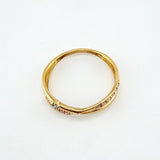 Anillo Carriles Cruzados 1.65gr / T7 3/4 / Oro Amarillo 18K ©