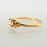 Anillo Solitario Flores Delicadas 1gr / T6 1/2 / Oro Amarillo 18K ©