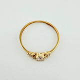 Anillo Solitario Flores Delicadas 0.85gr / T6 1/2 / Oro Amarillo 18K