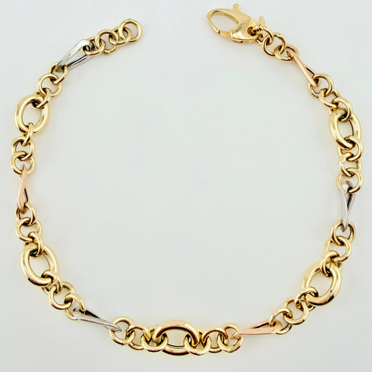Pulso Aro Seguido 3.85gr / 7 1/2 in / 5mm Tres Oros +4 18K