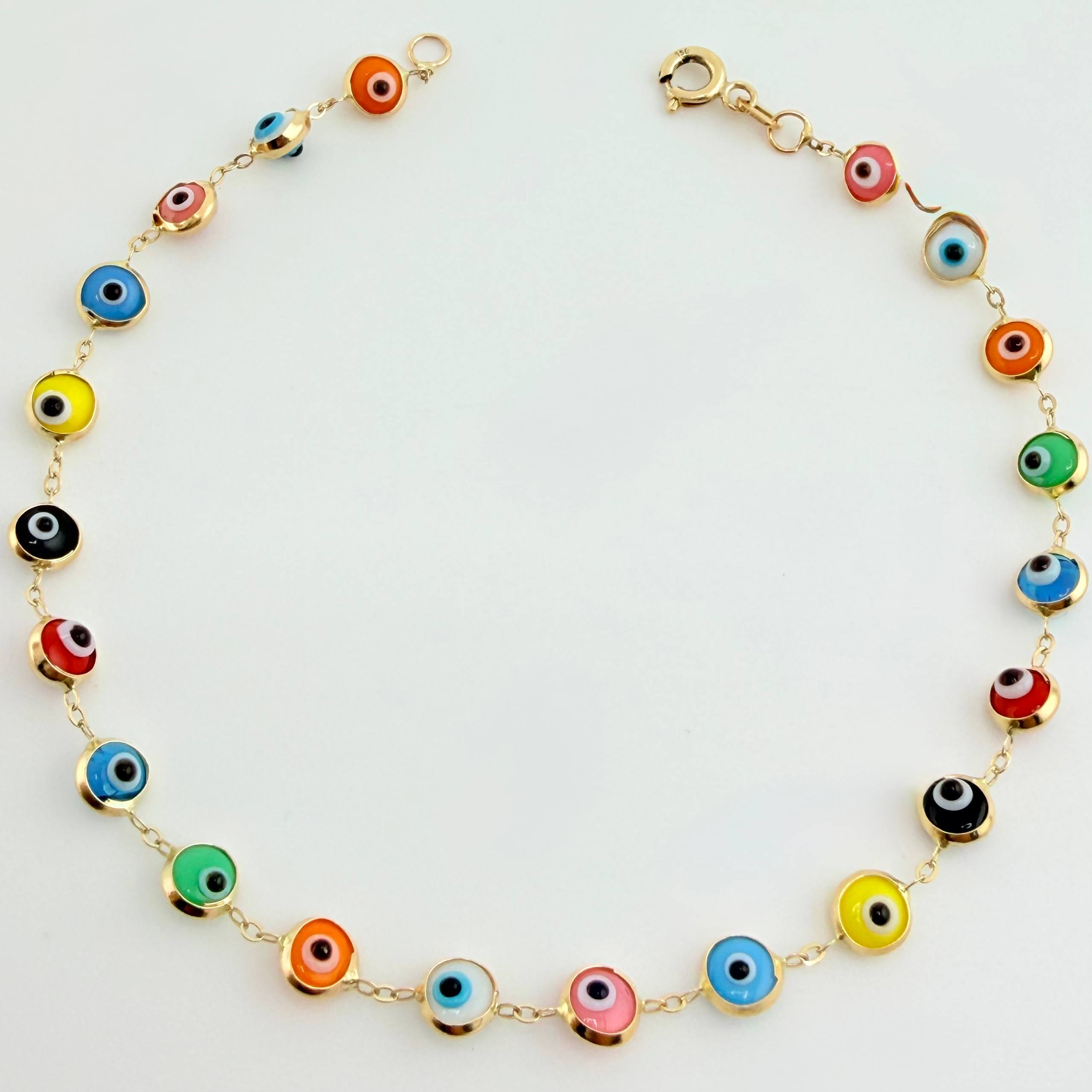 Pulso Ojos Turcos 2.75gr / 7 3/4 in / 4.7mm Oro Amarillo +4 18K