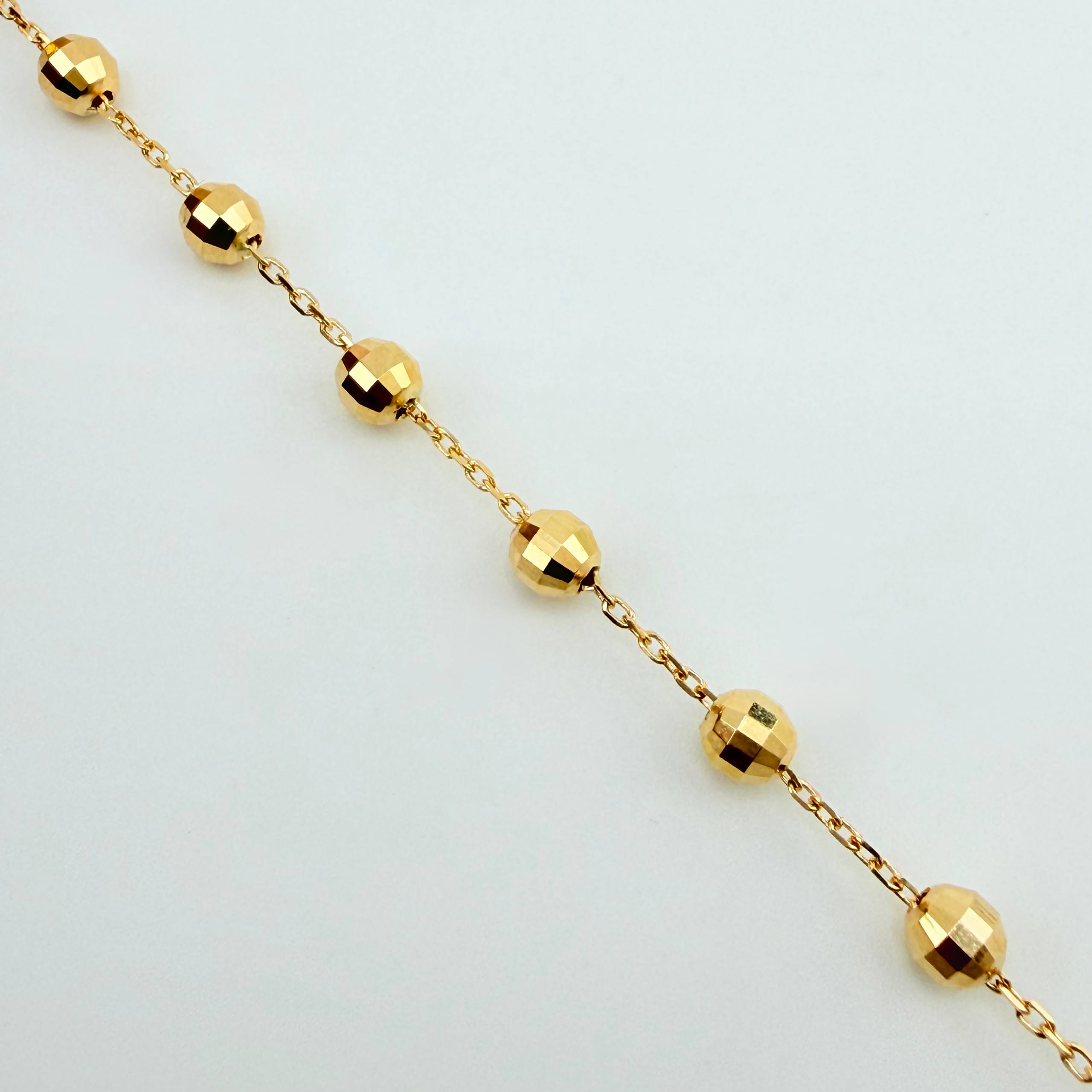 Pulso Denario Virgen Milagrosa Cruz 3.25gr / 8 1/4 in / 3.8mm Oro Amarillo +4 18K