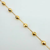 Pulso Denario Virgen Milagrosa Cruz 3.25gr / 8 1/4 in / 3.8mm Oro Amarillo +4 18K