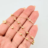 Pulso Denario Virgen Milagrosa Cruz 3.25gr / 8 1/4 in / 3.8mm Oro Amarillo +4 18K