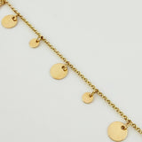 Pulso Roll On Placas Circulares 2.75gr / 7 1/4 in / 1.5mm Oro Amarillo +4 18K