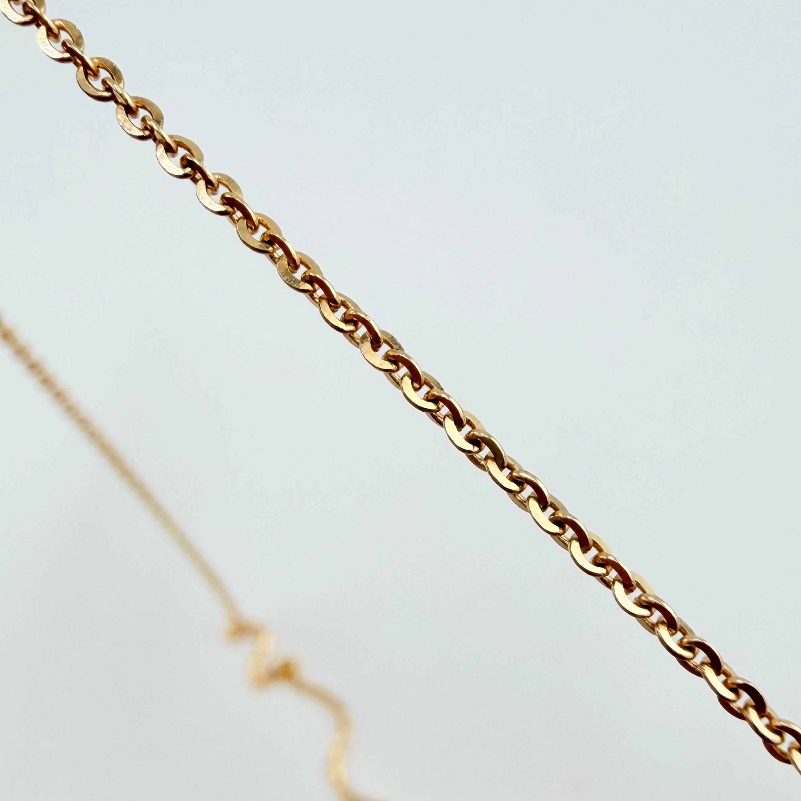 Cadena Aro Seguido Aro Tribal 3.9gr / 17 3/4 in / 1.4mm Oro Amarillo +4 18K