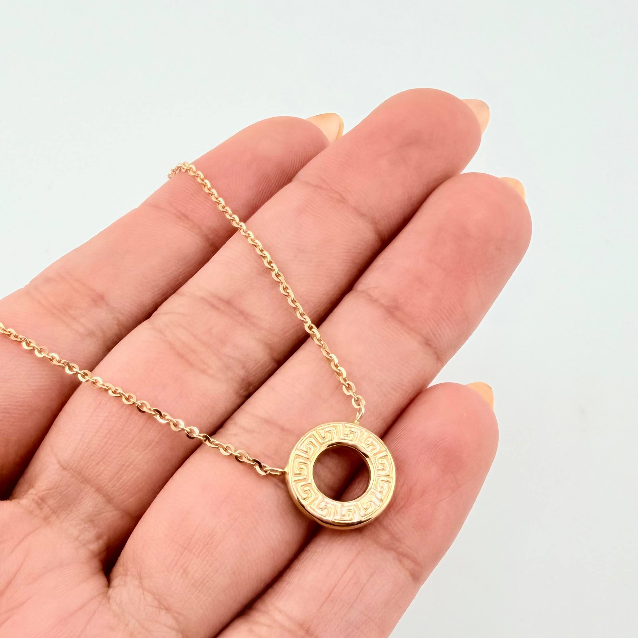 Cadena Aro Seguido Aro Tribal 3.9gr / 17 3/4 in / 1.4mm Oro Amarillo +4 18K