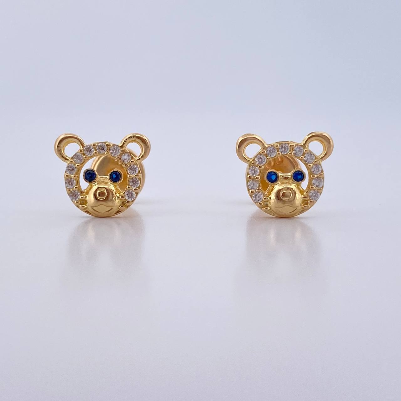 Topos Rostro Oso 1.1gr / Circones Azules Blancos Oro Amarillo 18K $