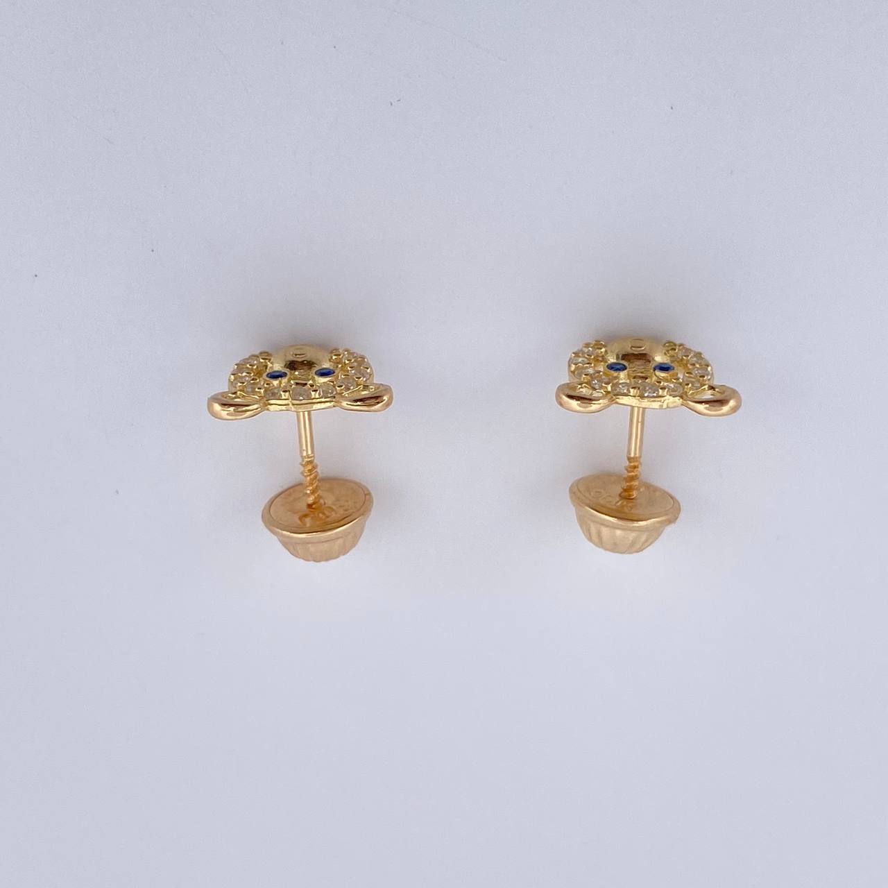 Topos Rostro Oso 1.1gr / Circones Azules Blancos Oro Amarillo 18K $