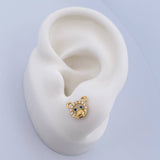Topos Rostro Oso 1.1gr / Circones Azules Blancos Oro Amarillo 18K $