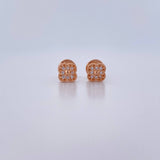 Topos Trebol 0.85gr / Circones Blancos Oro Rosa 18K $
