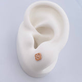 Topos Trebol 0.85gr / Circones Blancos Oro Rosa 18K $