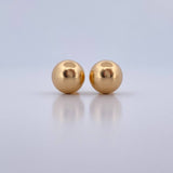 Stud Earrings Bead 1.2gr / 10mm Polished 18K Yellow Gold $