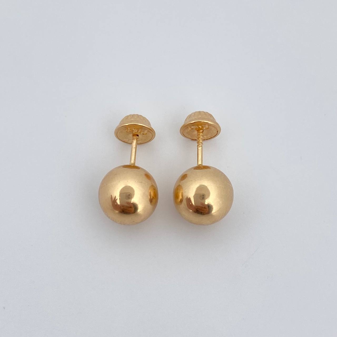 Topos Bola 1.35gr / 10mm Lisa Oro Amarillo 18K &
