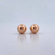 Stud Earrings Bead 0.8gr / 8mm Polished 18K Rose Gold &