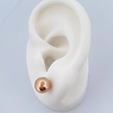 Stud Earrings Bead 0.85gr / 8mm Polished 18K Rose Gold &