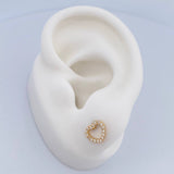 Topos Silueta Corazon 0.95gr / Circones Blancos Oro Amarillo 18K $