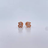 Topos Oso Ts 0.75gr / Circones Blancos Oro Rosa 18K $