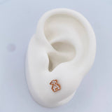 Topos Oso Ts 0.75gr / Circones Blancos Oro Rosa 18K $