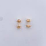Topos Flor 0.55gr / Circones Blancos Oro Amarillo 18K $