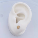 Topos Flor 0.55gr / Circones Blancos Oro Amarillo 18K $