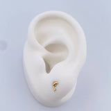Stud Earrings Dolphin 0.4gr / 18K Yellow Gold $