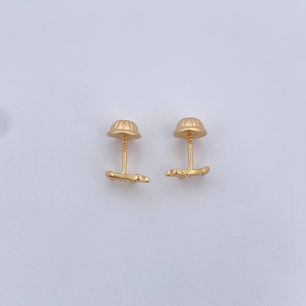 Topos Perro 0.7gr / Circones Blancos Oro Amarillo 18K $