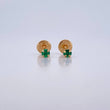 Topos Cuatro Garras 0.4gr / Circon Verde Oro Amarillo 18K &