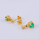 Topos Gota Verde Esmeralda 90Pts 2.15 g / 1/2 in Oro Amarillo 18K