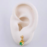 Topos Gota Verde Esmeralda 90Pts 2.15 g / 1/2 in Oro Amarillo 18K