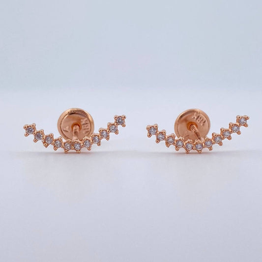 Stud Earrings Line 0.8gr / 18K Gold &