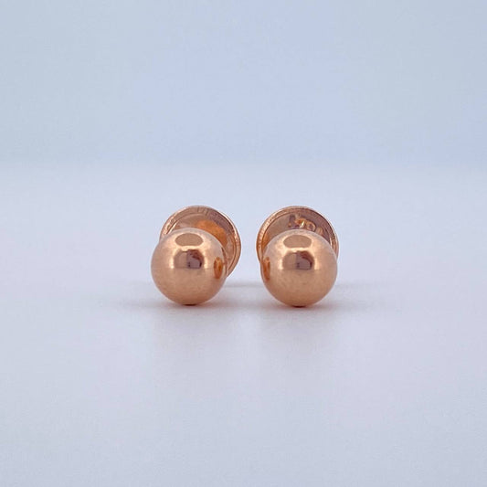 Stud Earrings Bead 0.5gr / 18K Gold &