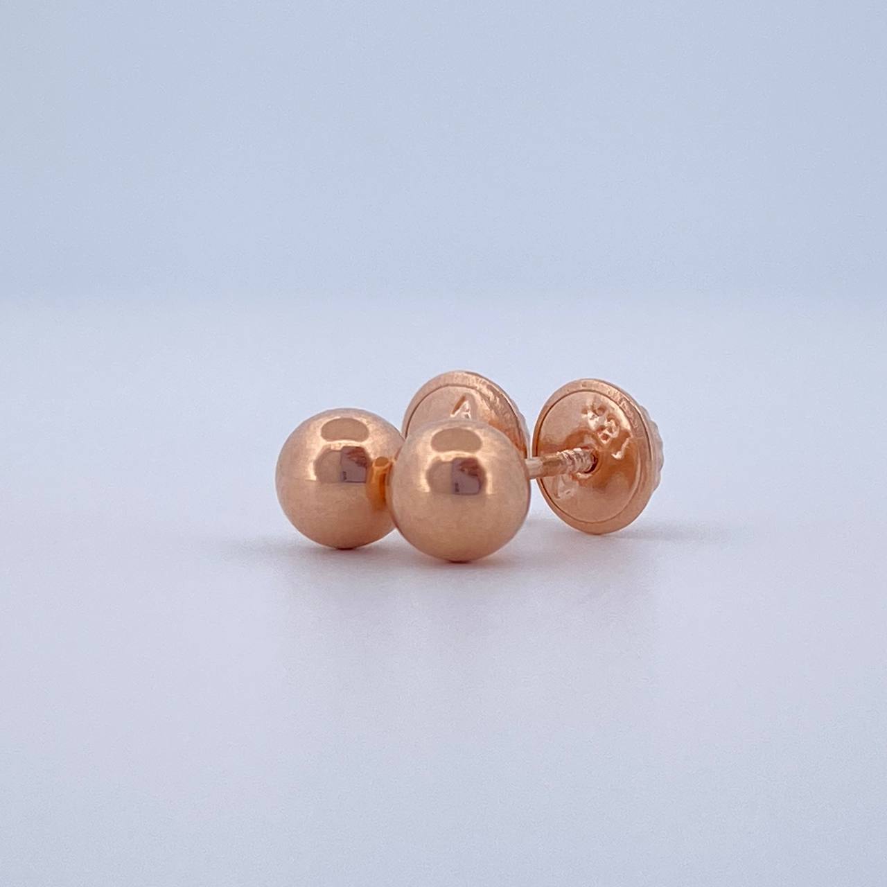 Stud Earrings Bead 0.5gr / 18K Gold &