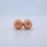 Stud Earrings Bead 0.75gr / 6mm Diamond Cut 18K Rose Gold &