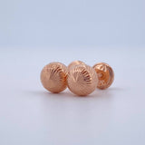 Stud Earrings Bead 0.75gr / 6mm Diamond Cut 18K Rose Gold &