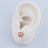 Stud Earrings Bead 0.8gr / 18K Gold &
