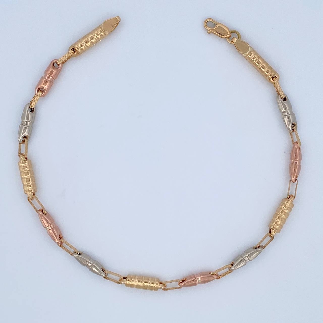 Rustic Barrel Anklet 6.45gr / 25cm / 18K Gold &