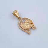 Pendant Horseshoe Horse 2.25gr / 2.5cm (1.0in) / 18K Gold &