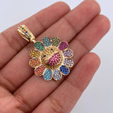 Pendant Happy Face Flower 6.2gr / 3.5cm (1.4in) / 18K Gold &