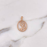 Pendant Virgin Mary 2.55gr / 3cm / White Zirconia 18K Rose Gold &