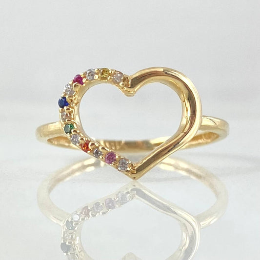 Heart Silhouette Ring 1.35gr / Size 5 1/4 / 18K Gold -