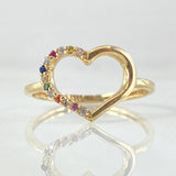 Heart Silhouette Ring 1.35gr / Size 5 1/4 / 18K Gold -